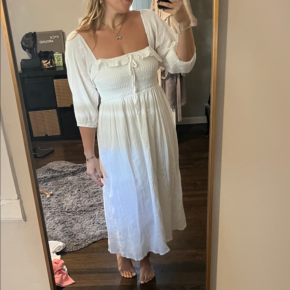 Elegant White Midi Dress